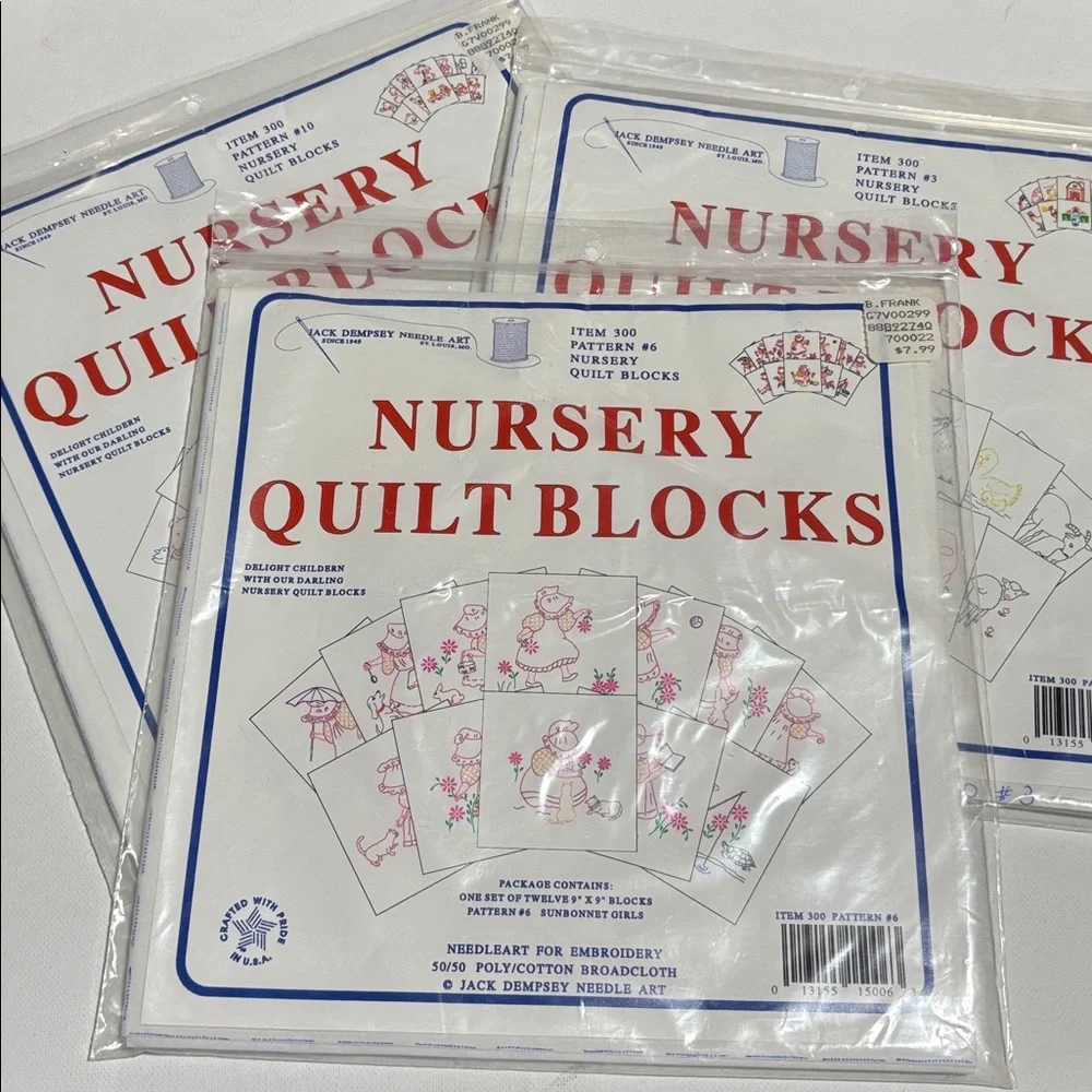 Jack Dempsey Needle Art Nursery Quilt Blocks patterns Nursery Quilt Blocks Set